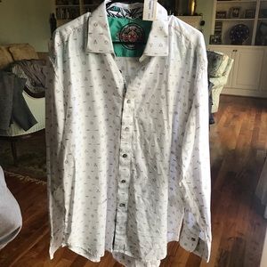 White Patterned Dress Shirt